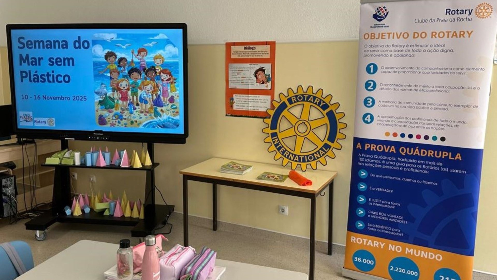 Semana do Mar sem Plástico: alunos do 4.ºC recebem o presidente do Rotary Club da Praia da Rocha